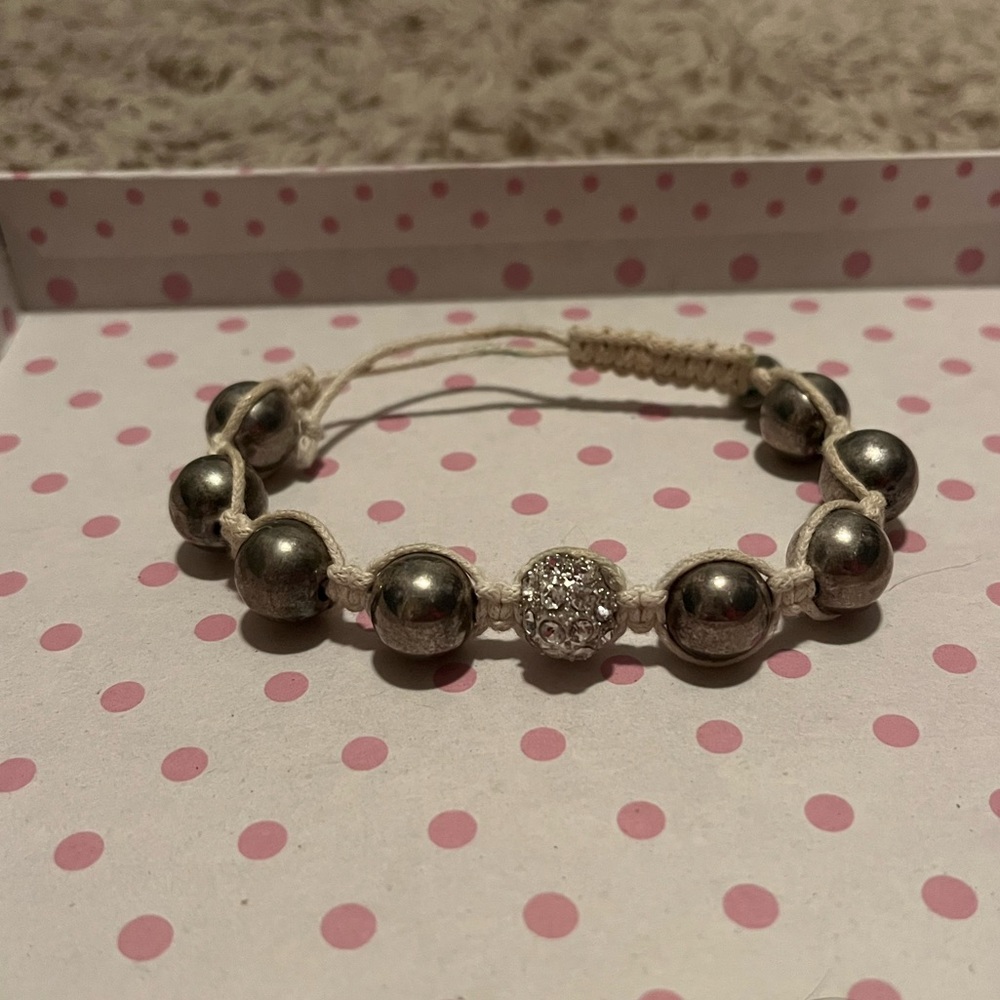 Sterling silver macrame bracelet